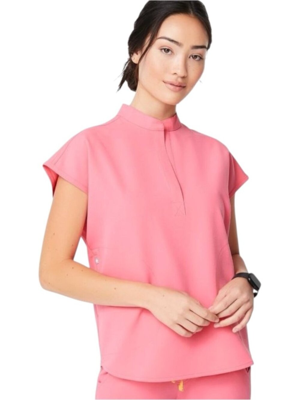 FIGS Rafaela Oversized Scrub Top Women's Large Neon Pink FIONx